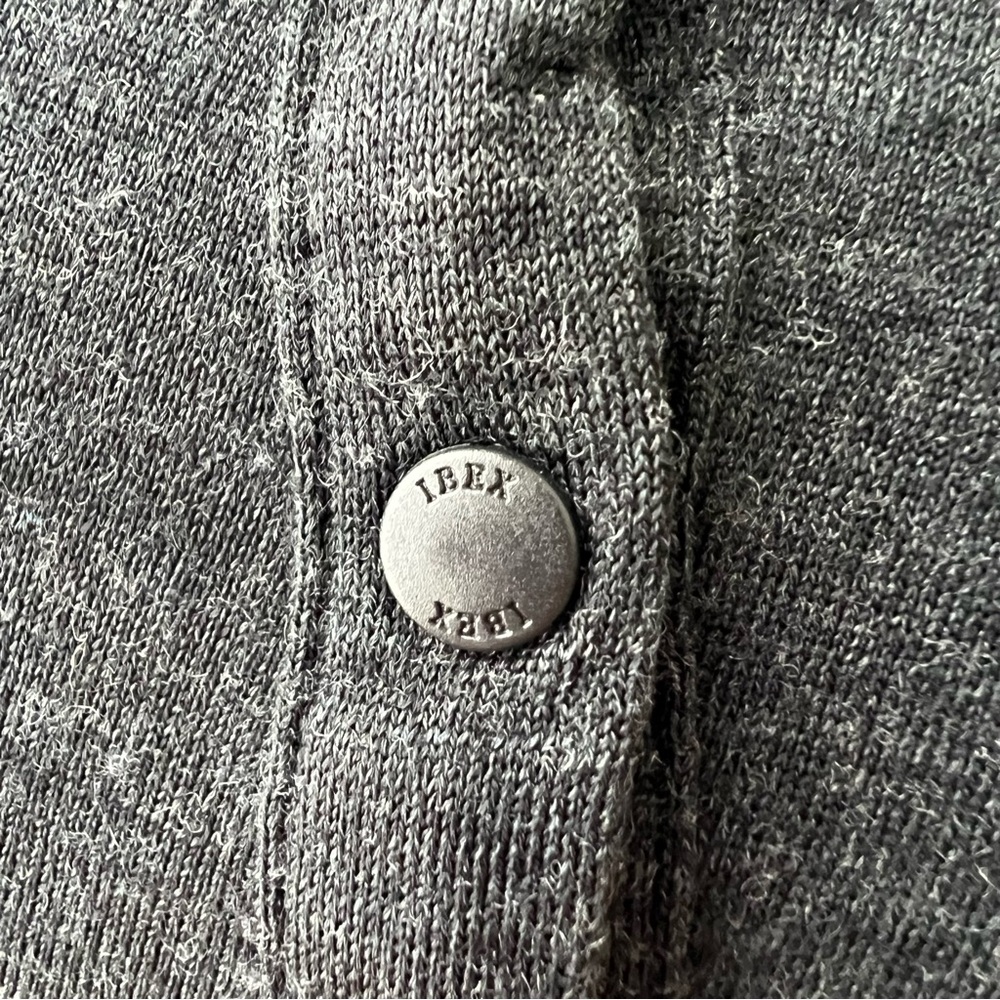 ibex Dress Women’s S 100% Merino Wool Assymetrical Snaps Pockets Dark Gray Black - Picture 5 of 16